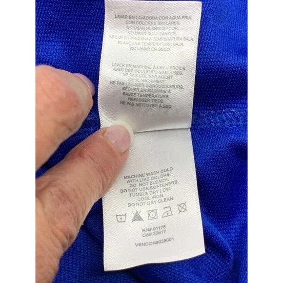 Fila Mens LS 1/4 Zip Pullover Golf/Track Athletic Jacket Royal Blue/Black‎ L